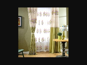  New arrival high quality heavy Eco-friendly Rustic linen embroidered readymade cloth curtain/ tulle/yarn can customize size